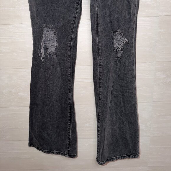 BDG High Rise Stretch Flare Jeans Size 29 Black Distressed Retro Denim - Picture 5 of 7
